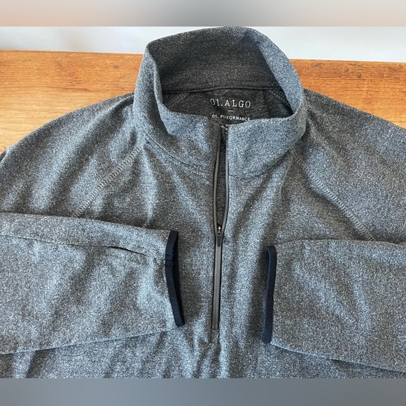 NWT 01.Algo Performance 1/4 Zip Pullover Gray Athletic Moisture Wicking Men’s L - Picture 2 of 9